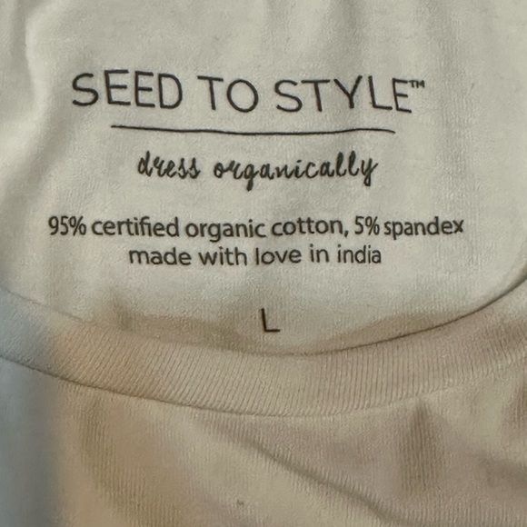 Seed to Style Organic Cotton Watercolor Print Long-Sleeve Top Pink Ombré Sz Lg - Picture 13 of 14